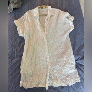 Abercrombie & Fitch White Button-Up Dress